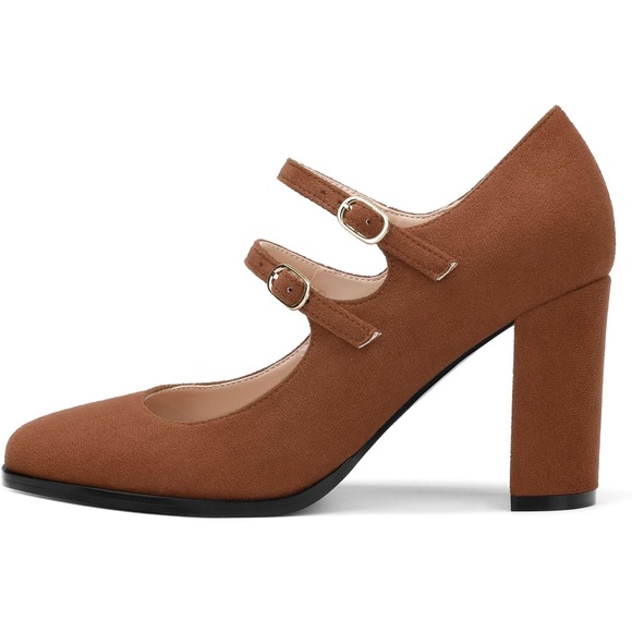 Brown Mary Jane Block Heels 1876 - Picture 3 of 5